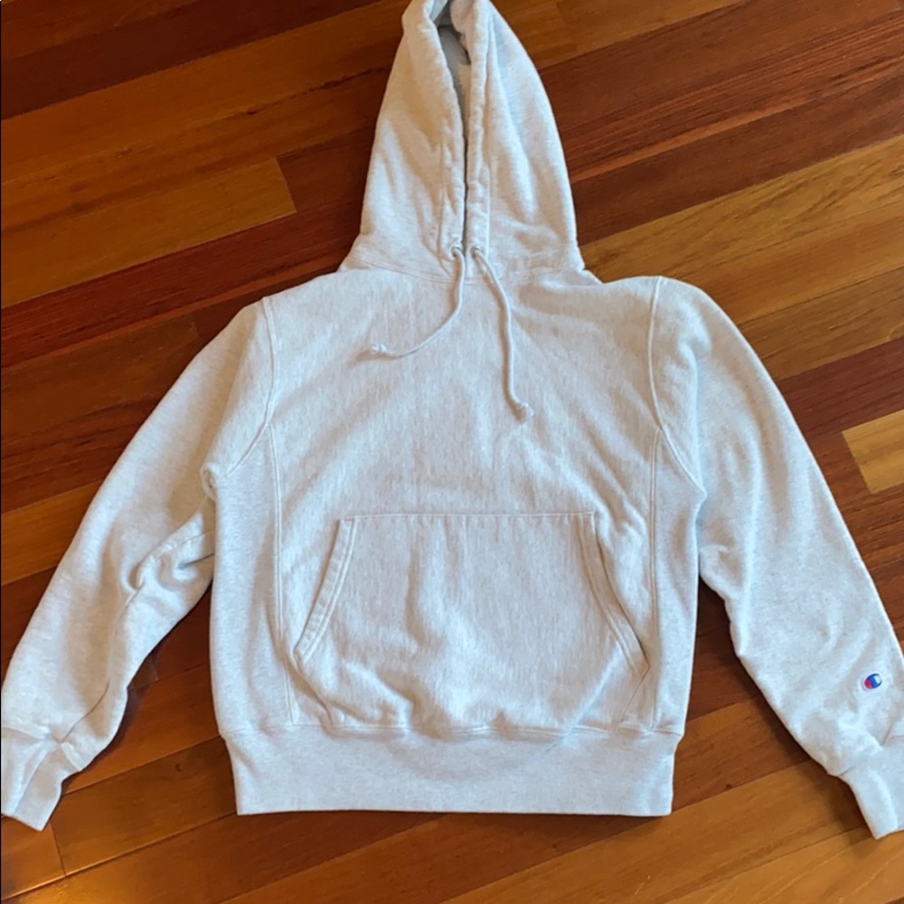 light grey champion hoodie